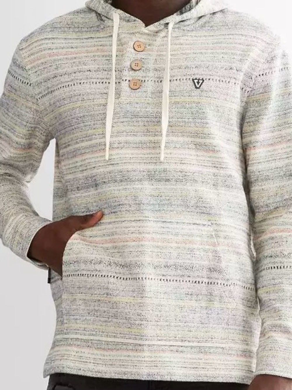 EUC Vissla Baja Hoodie Boys Large Beach Surf Pullover Stripe Sweatshirt